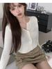 2023 Summer Trendy High-Waist Khaki Workwear Skirt for Women