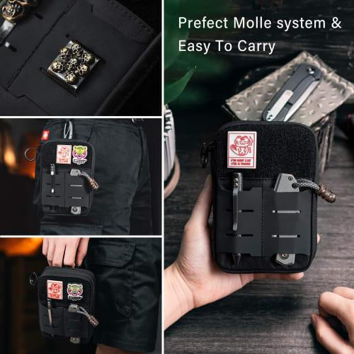 TACTICAL GEEK Block E2.0 EDC Compact Waist Pocket Pouch, Small Pocket Organizer with DIY Patch Area, Multi-Purpose Molle Tool Pouch for Multi-Tools, N