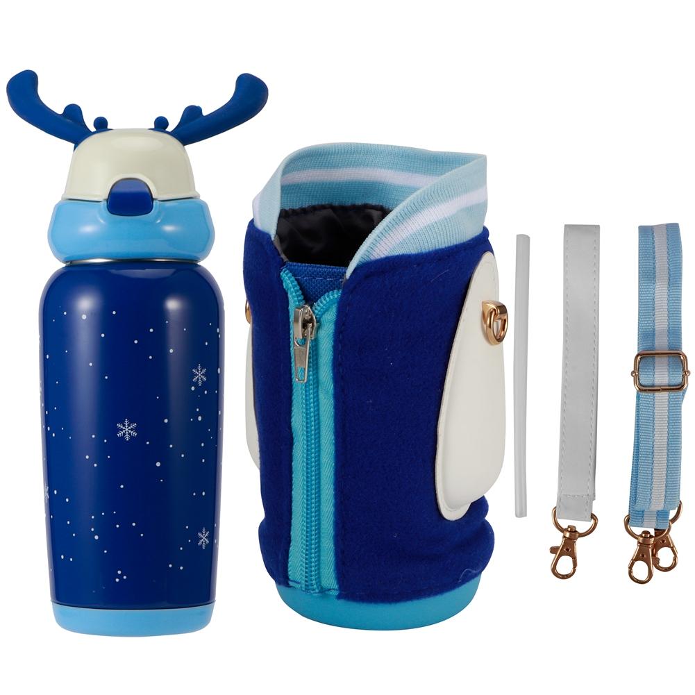 

Портативная симпатичная термоизоляционная бутылка для воды из нержавеющей стали с трубочкой для детей 500 мл розовый синий