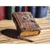 Leather Spellbook Book Of Shadows, Best Halloween Theme Gift, 200 Writing Pages,  Notebook with Evil Eye, Gothic Horror Grimoire,