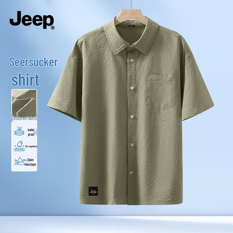 

JEEP Men s Summer Loose Fit Three-Proof Short Sleeve Shirt XL