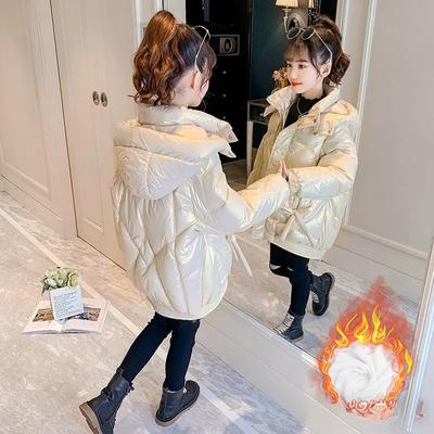 Girls' Down Jacket Mid-length Winter Wear Thickened Children's Jacket Fashion Korean Style Down Cotton Jacket Disposable Padded Jacket