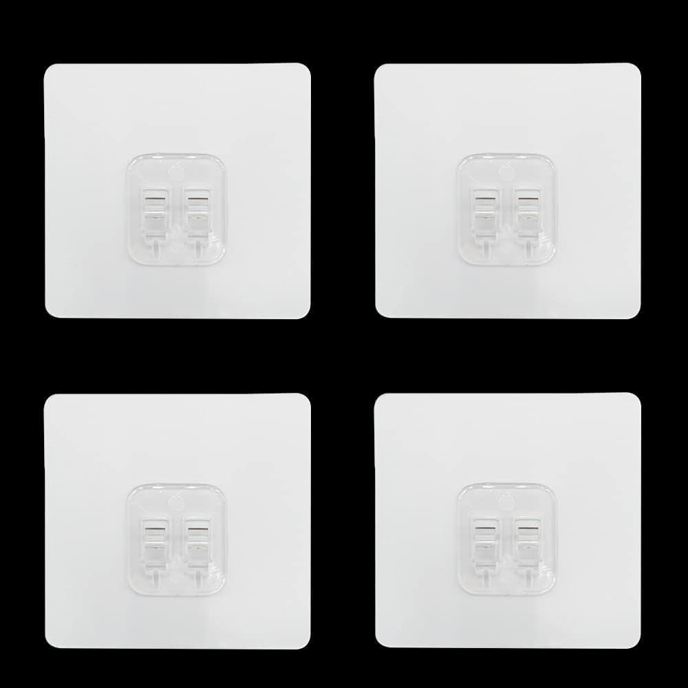 4 Pack Shower Caddy Adhesive Sticker Hook Mount for Shower Caddy Basket Bathroom Shelf Soap Dish Holder Kitchen Sink Caddy Replacement Adhesive Hooks