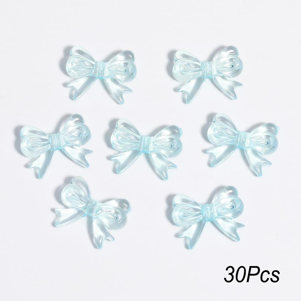 30Pcs Multicolor Transparent Acrylic Bowknot Beads For DIY Bracelet Earring Keychain Daliy Jewelry Supplies