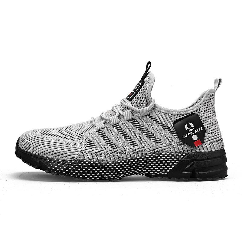 

Спортивная обувь Летняя обувь Кроссовки Летающие тканые и дышащие кроссовки Легкая сетка Мужская повседневная обувь Мужская 47 серый