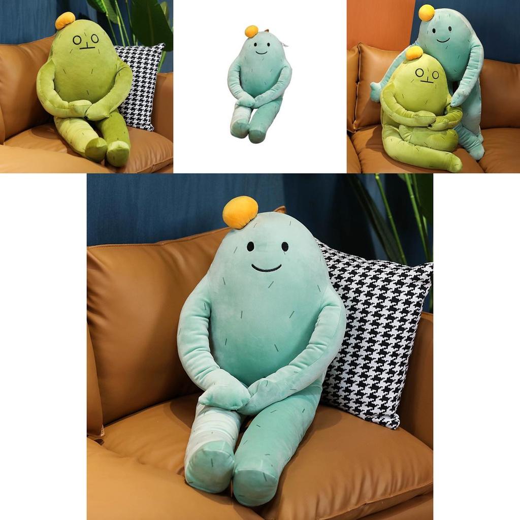 Adorable Korean Style Cactus Stuffed Toy Soft And Cuddly Plush Doll For Girls Large Size Cushion Pillow With Cute Facial Expression