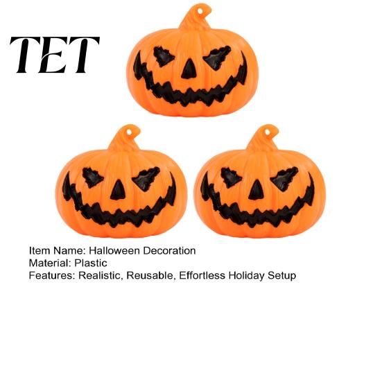 Realistic Festive Theme Props 3Pcs Halloween LED Pumpkin Light, Spooky Ghost Hanging Celebration Wall Hangings Decor for Bar, Glowing Haunted