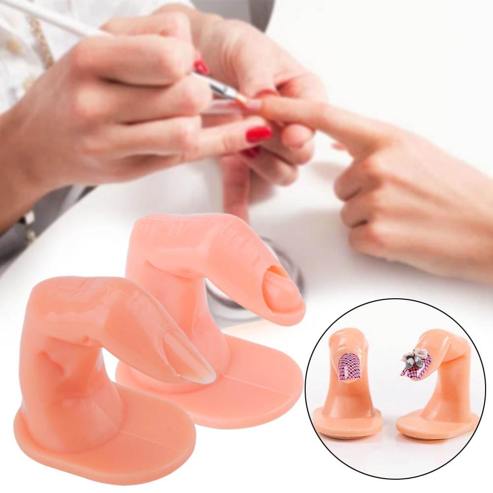 10pcs Plastic Fake Finger Professional Nail Art Practice Model Training False Tips Gel Manicure Display Adjustable DIY Tools