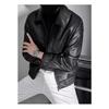 Men S Casual Loose Pu Leather Jacket Turn Down Collar