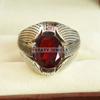 Garnet Oval Cut Gemstone With 925 Sterling Silver Ring For Men's #B74 JL375671373856