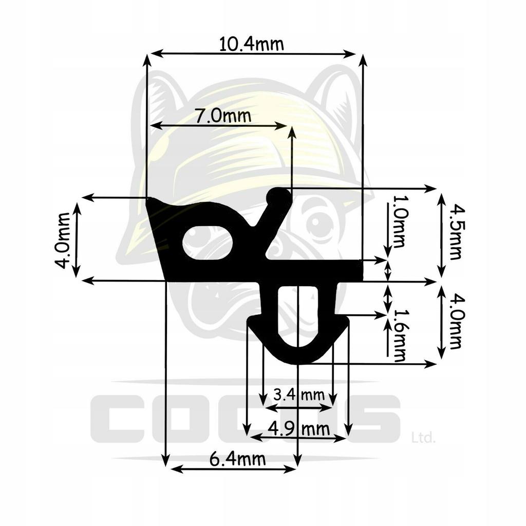Seal for PVC windows S-1586 WITAL BLACK 1m