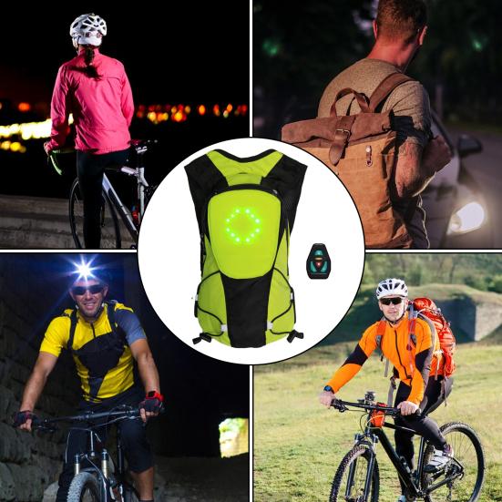 5L Cycling Backpack Luminous LED Turn Signal Reflective Safety Night Riding Running Camping USB Rechargeable Outdoor Waterproof Bag