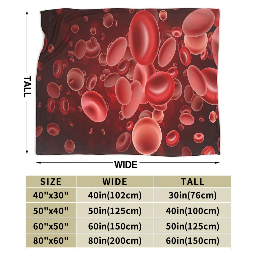 Floating Red Blood Cells Blood Cell Blanket Quality Soft Warm  Bedding Throws Winter Picnic Living Room Fluffy Bedspread