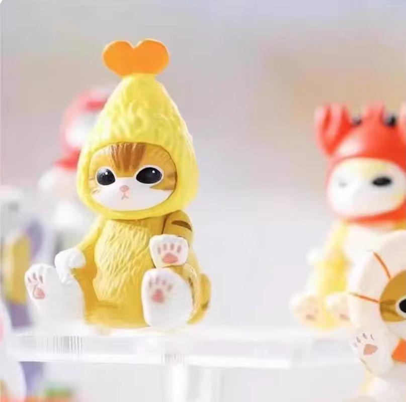 Mufosand Fried Shark Cat Blind Box Backpack Collectible Pvc Action Figure Trendy Toys Surprise Holiday Gifts Desktop Ornament