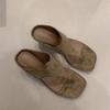 Retro high-heeled sandals new niche temperament simple fairy toe thin heel flip-flops
