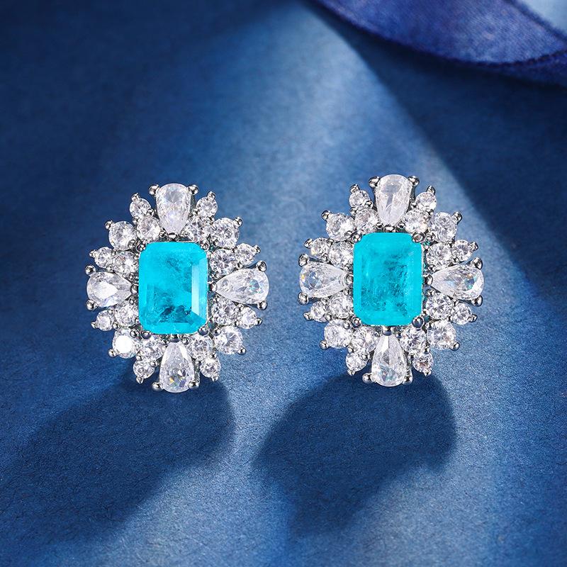 

Ювелирный набор с медным основанием и золотым покрытием, имитация параибы премиум, ретро-набор 10 * 12-6 * 8