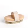 Soft Wood Body Brush Long-Round Bath Brush for Skin Scrubbing Dry Body Brush for Bathroom Use
