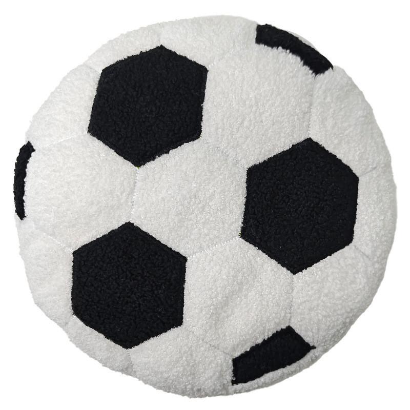 Modern Style Soccer Plush Pillow With Teddy Velvet Cover For Home Decor And Gifts
