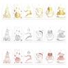 60pcs with Strings Paper Cards Labels Hot Stamping Process Paper Hanging Tags  Christmas Decoration