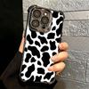White Black Dairy Cattle Symbol Soft Phone Case For iPhone 15 16 17 Air 14 Pro Max 16E Plus 13 12 Mini Plating Anti-Fall Fundas