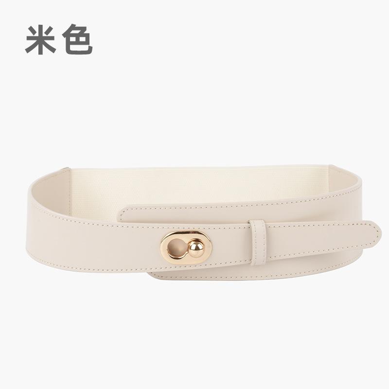 Women'S Elastic Belt With Dress, Suit Temperament Waist Seal, Women'S Elastic Belt, Leather Belt.