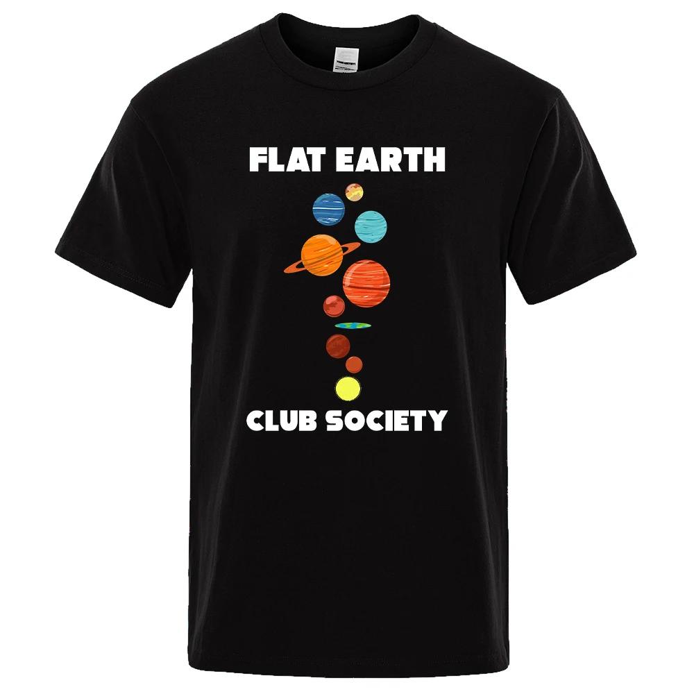 Flat Earth Club Society Printed Mens T-shirt Fashion Comf... XXL