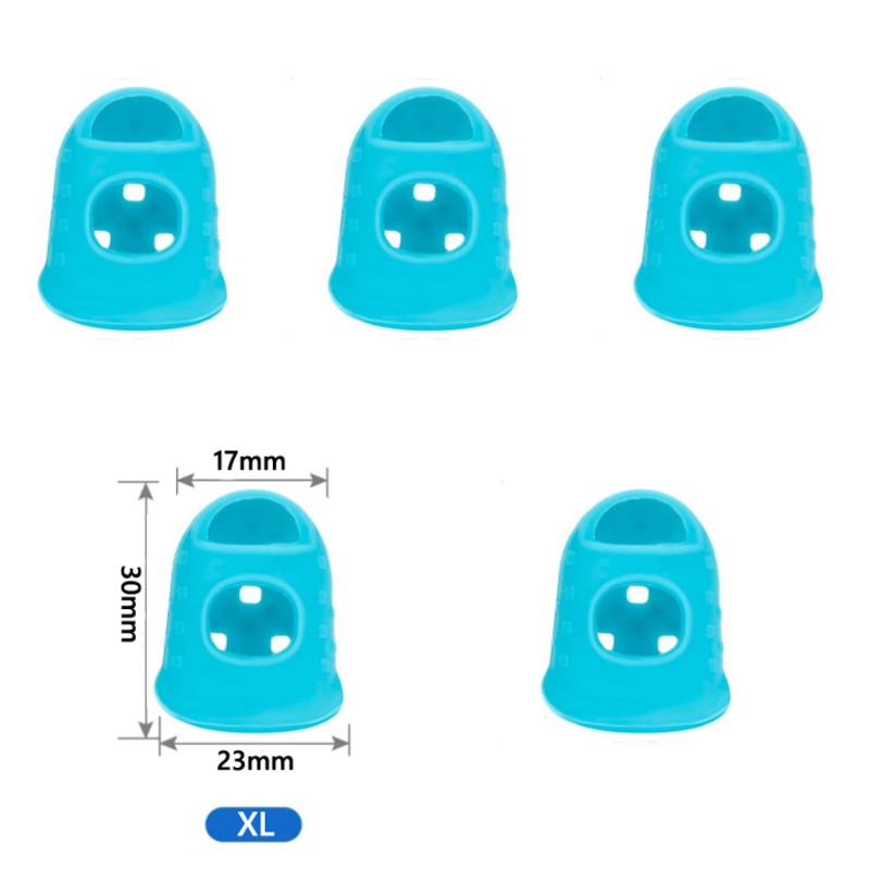 5/10Pcs Silicone Finger Sleeve Slip Antis-scalding Needle Flip Book Money Playing Piano Thimble Tip Hollowed Out Breathable