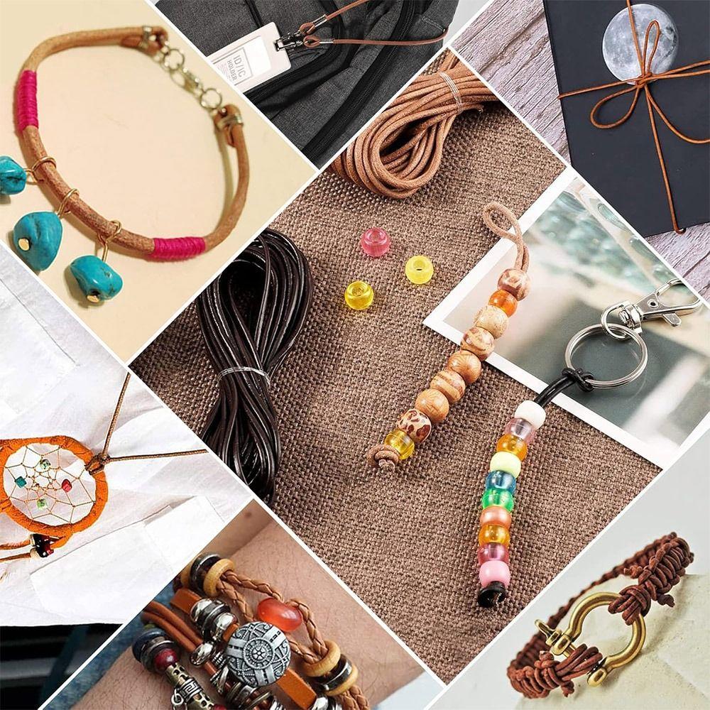 5 Meter Echtes Lederband Rundes Lederband Retro Rindslederseil DIY Halskette Armband