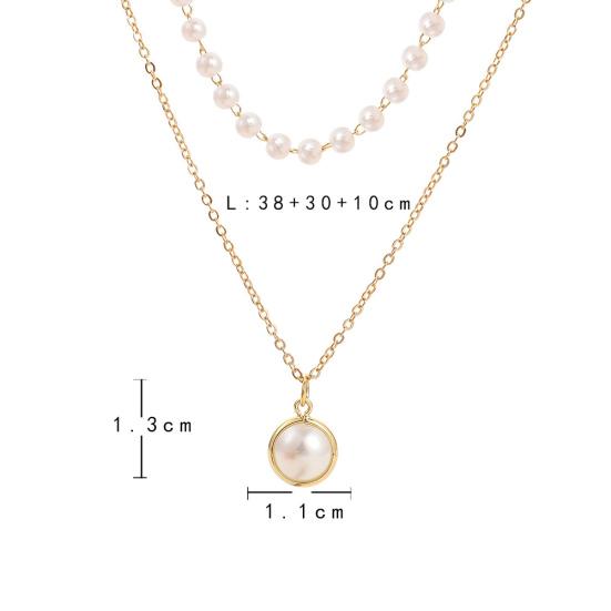 Collier ras du cou Double couche en fausses perles pour femmes, chaîne élégante, bijoux cadeau