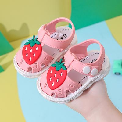 Summer Baby Sandals for Girls Strawberry Closed Toe Toddler Infant Kids Princess Walker's Baby Little Girls Shoes Sandals Size 16-25