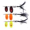 6.5cm-13g-4#hook Spinner Bait Double Rotating Sequin Metal Fishing Lure With Feather Treble Hooks