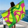 Leopard Rainbow BrushBeach Towel Ultra-fine Fiber Quick Drying Absorbent Beach Swimming Vacationvacation Essentials Gifts