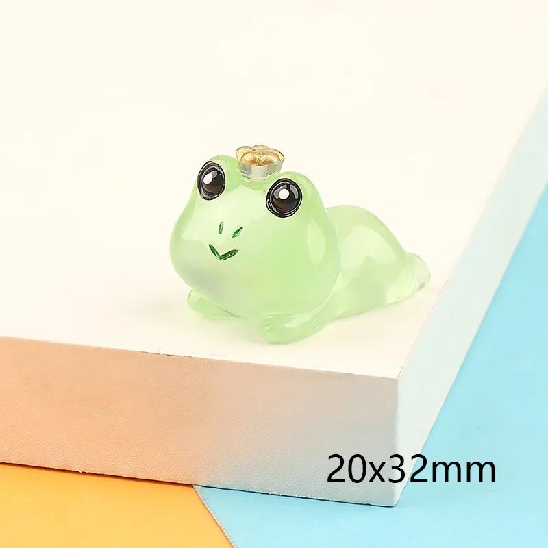 1pc Luminous Mini Frogs Fairy Garden Decoration Miniature Frog Figurines Glow At Night Home Decor Kawaii Accessories