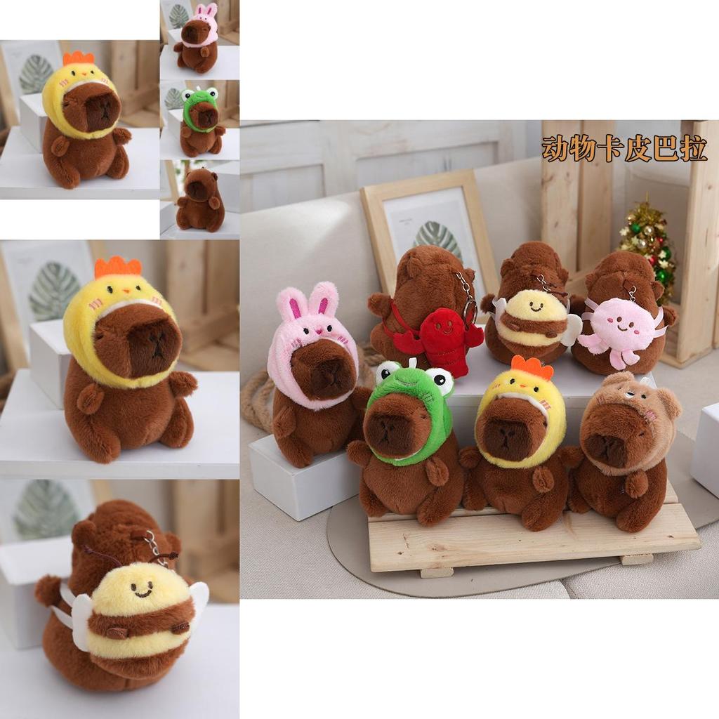 Chaveiro de Pelúcia Adorável Capivara Boneca de Desenho Animado Fofa Com Enchimento de Algodão PP Premium Para Acessórios