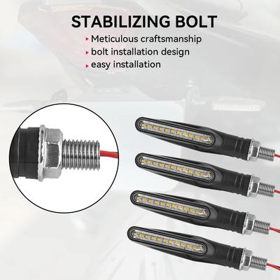 Motorrad LED Blinkerlicht Universell Tagfahrlicht Bernstein Fließender Blinker Indikator Motorrad Blinklicht Rücklicht