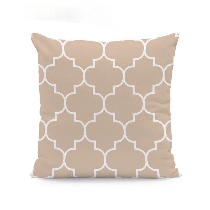 Fashion Beige Geometric Cushion Arrow Petal Lace Texture Cushion Pillow Cover 45X45cm Polyester Decor Living Room Pillowcase