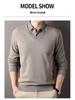 Men's Faux Two-Piece Lapel Knit Sweater - Thermal Velvet Base Layer for Autumn/Winter