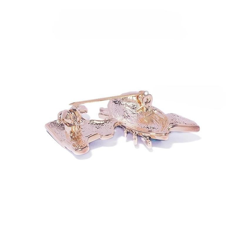 Fashionable Cat Sapphire and Zircon Brooch, Anti-exposure Pin for Women, Metal Button To Fasten Clothes, Wedding Party Gift