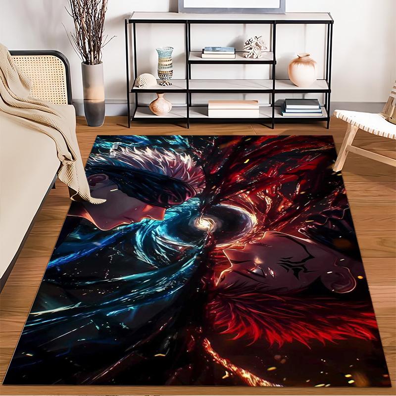 Anime character print non-slip rug, suitable for living room and bedroom sofa
