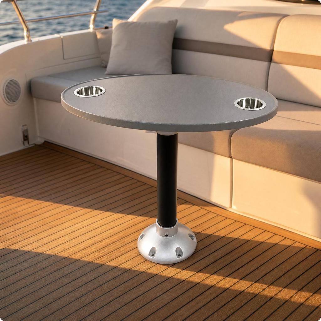Oval Boat Tea Table Waterproof with Drink Holders