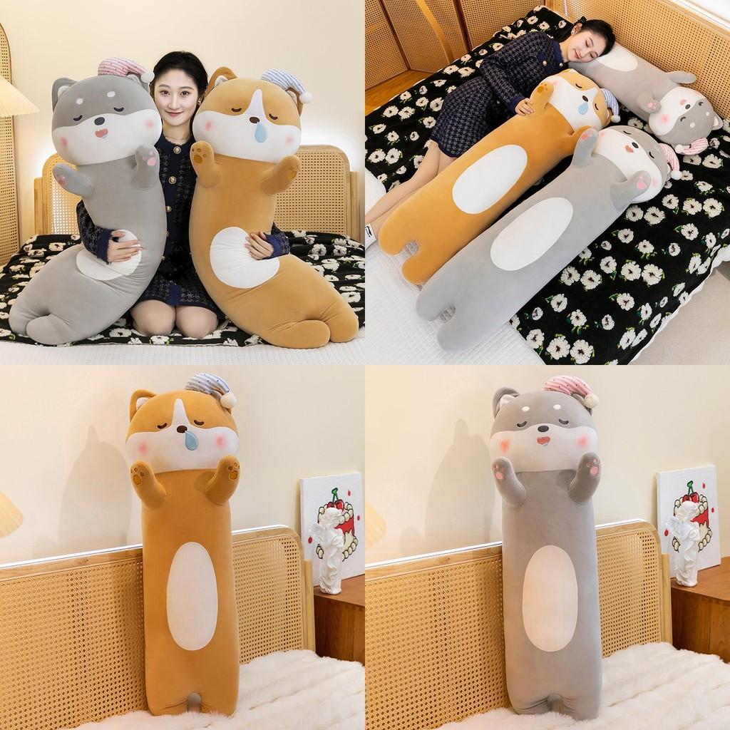 Sleeping Shiba Cap Inu Dog Plush Toy Stuffed Pillow Animal Doll Bedroom Decor