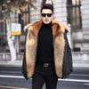 Winter High-end Warmth Imitation Fur Raccoon Fur Liner Mid-length Mink Fur Plus Velvet Thick Mink Casual Men's Clothing Parka Coat