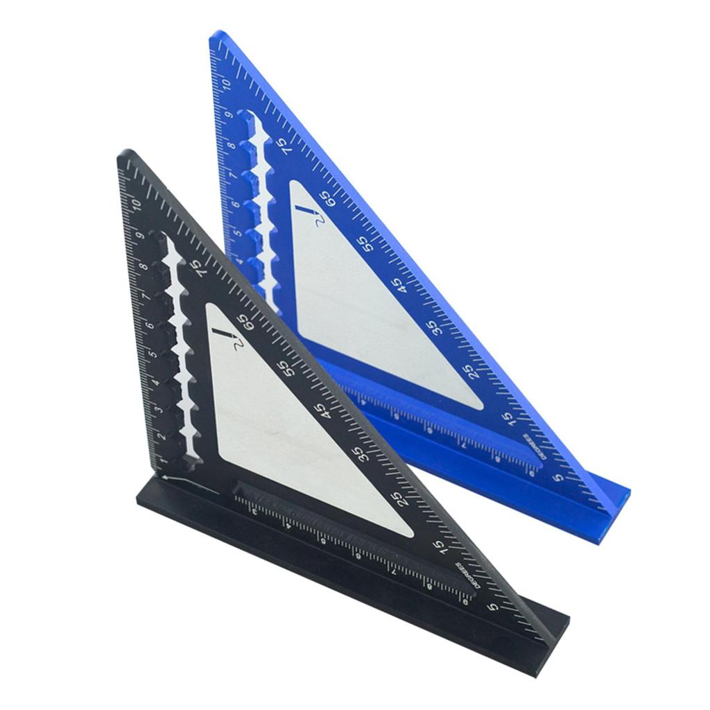4inch Aluminum Miter Triangle Ruler 45 Degree/90 Degree Woodworking Square Protractor Multifunctional Measuring Tool