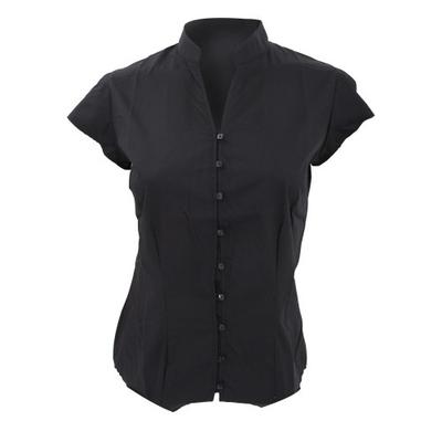 Kustom Kit Ladies Continental Blouse Mandarin Collar Cap Sleeve