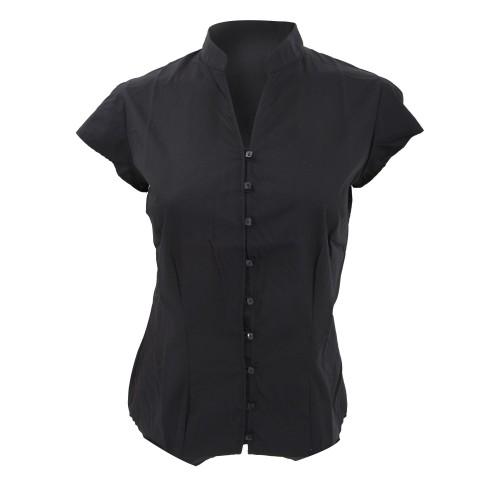 

Kustom Kit Ladies Continental Blouse Mandarin Collar Cap Sleeve 10 UK