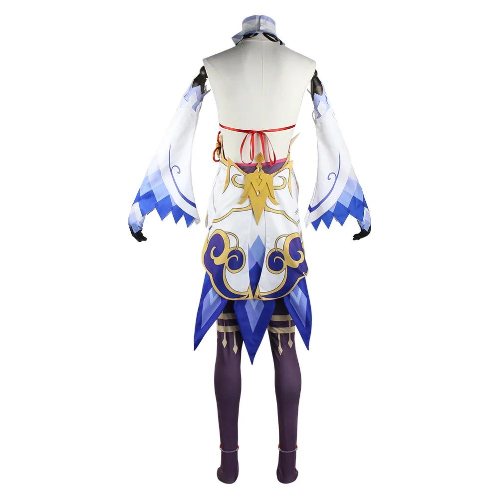 Ganyu Cosplay Game Cosplay Costume Jumpsuit with Headwear Horn Gan Yu Wig Halloween Ganyu Cosplay Costume