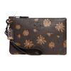 Wristlet 19 Floral Print Pebble Leather Clutch Women Clutch Brown CF349-V5L38