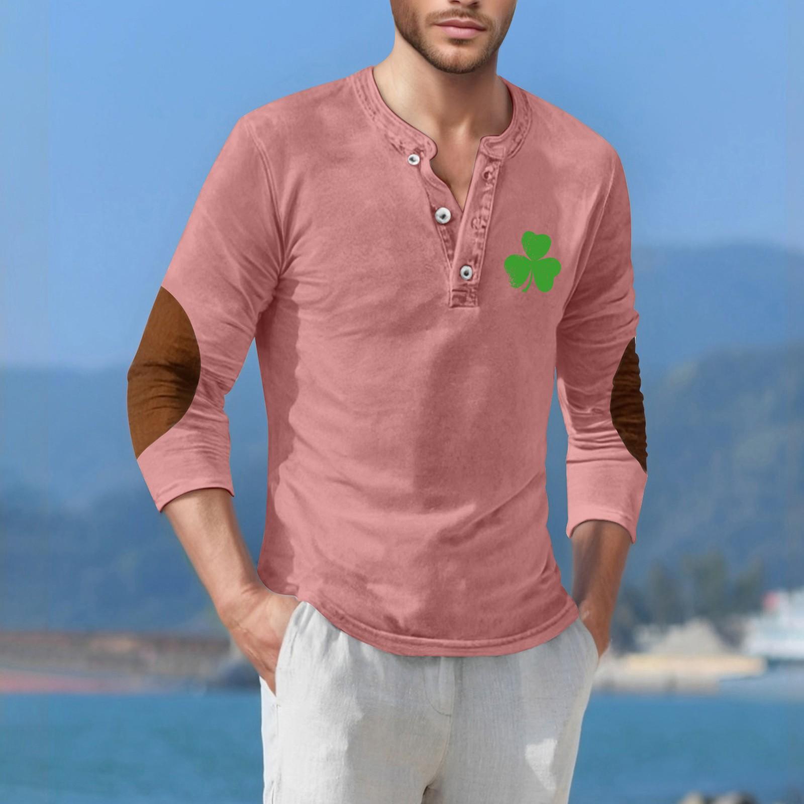 

Чоловіча футболка вуличного повсякденного стилю з довгими рукавами XL рожевий