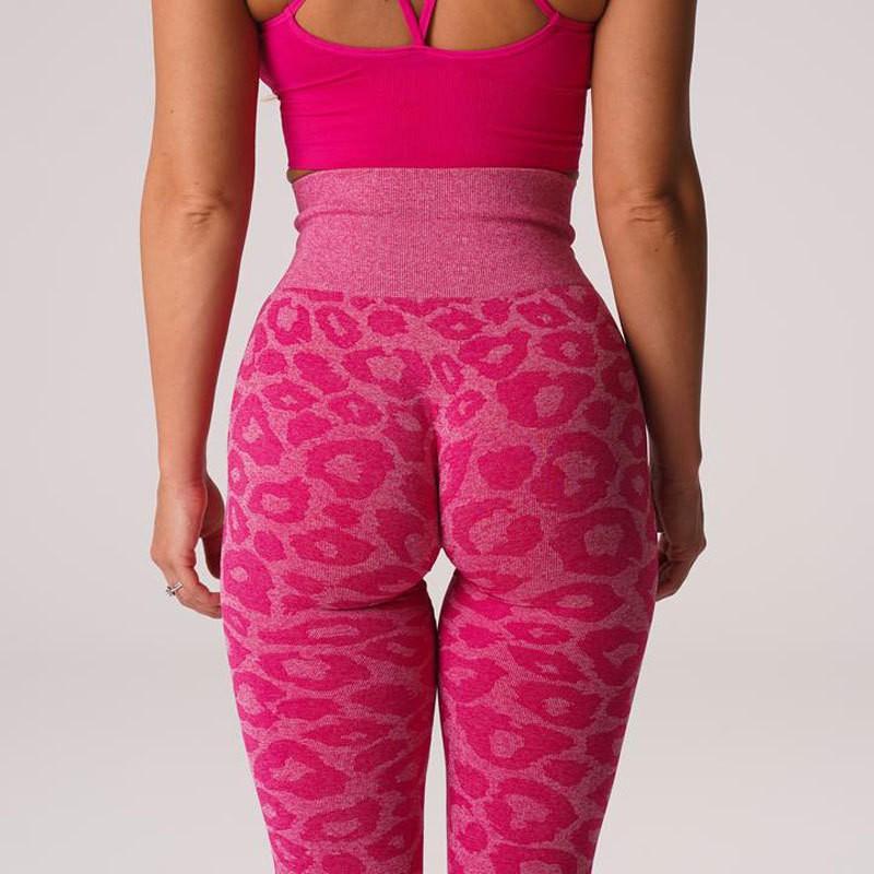 Womens Snowflake Leopard Print Seamless Yoga Pants High Waisted 9 Length Athletic Leggings