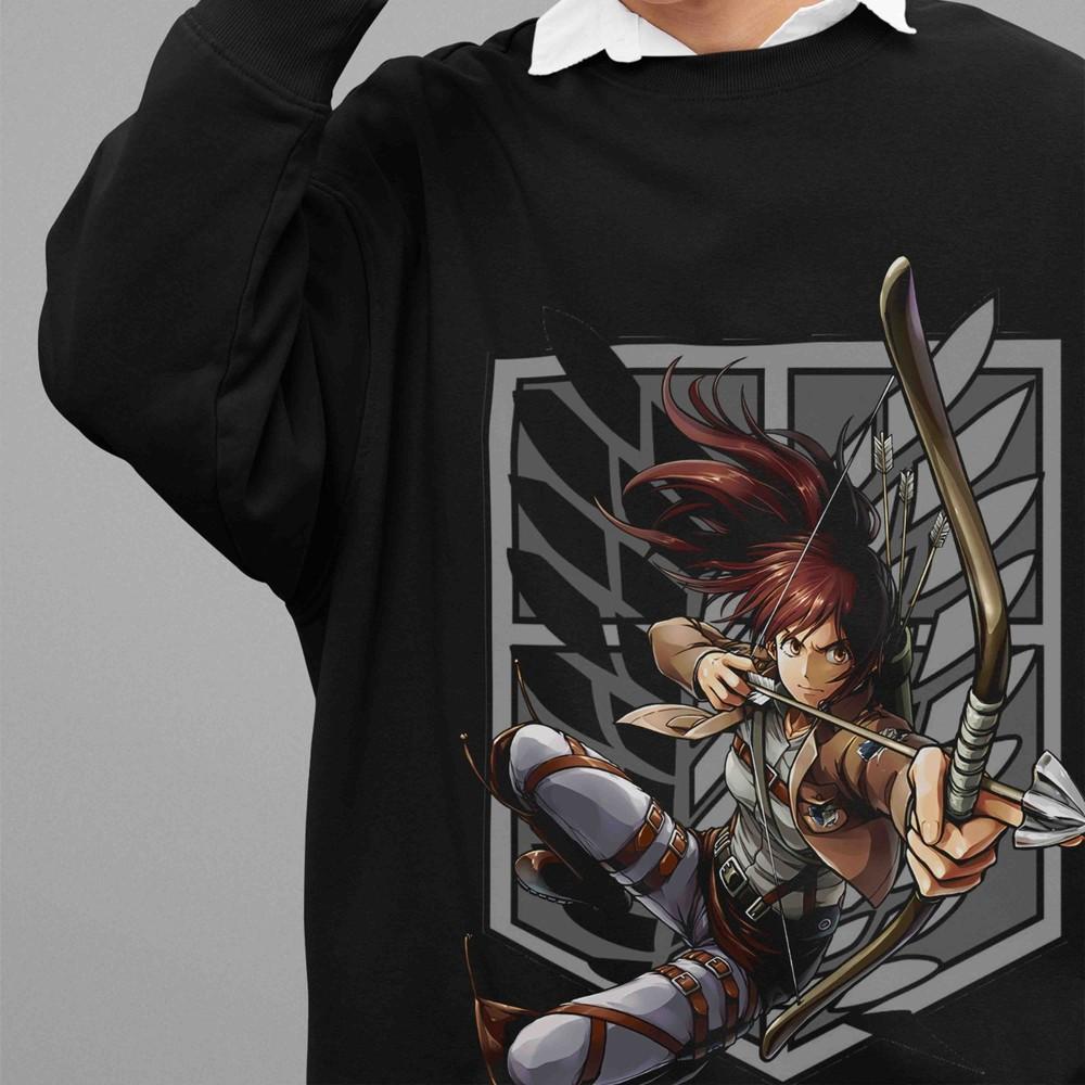 

Attack On Titan Sweatshirt Sasha Braus Sweater Eren AOT Levi Unisex Pullover L